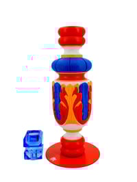 Bleu translucide bougeoir