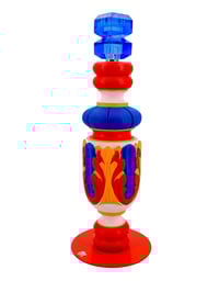 Bleu translucide bougeoir