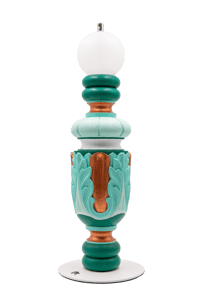 Vert d'eau lampe à huile