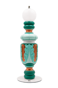 Vert d'eau lampe à huile