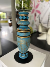 Bleu antique bougeoir/vase