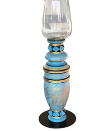 Bleu antique bougeoir/vase