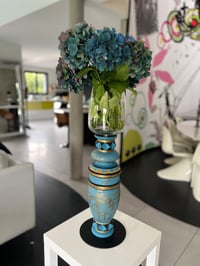 Bleu antique bougeoir/vase