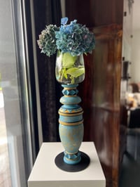 Bleu antique bougeoir/vase