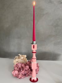 Silhouette rose clair&rouge Bougeoir