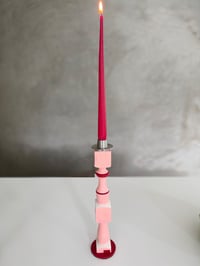 Silhouette rose clair&rouge Bougeoir