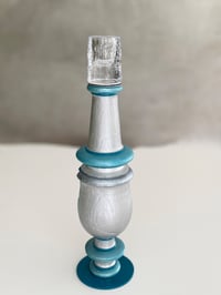 Givre Bougeoir bleu métallisé