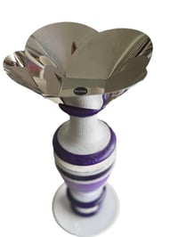 lignes chromées bougeoir/vide poche/coupelle mauve