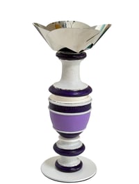 lignes chromées bougeoir/vide poche/coupelle mauve