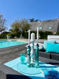 Pyramide Vert émeraude bougeoir