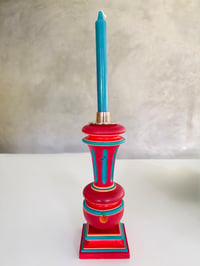 Bleu d'orient Bougeoir rayé