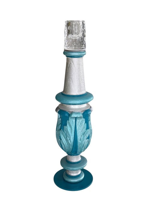 Product Givre Bougeoir bleu métallisé